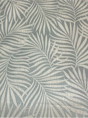 Blue and White Tropical Palm Fabric: 11 metres!